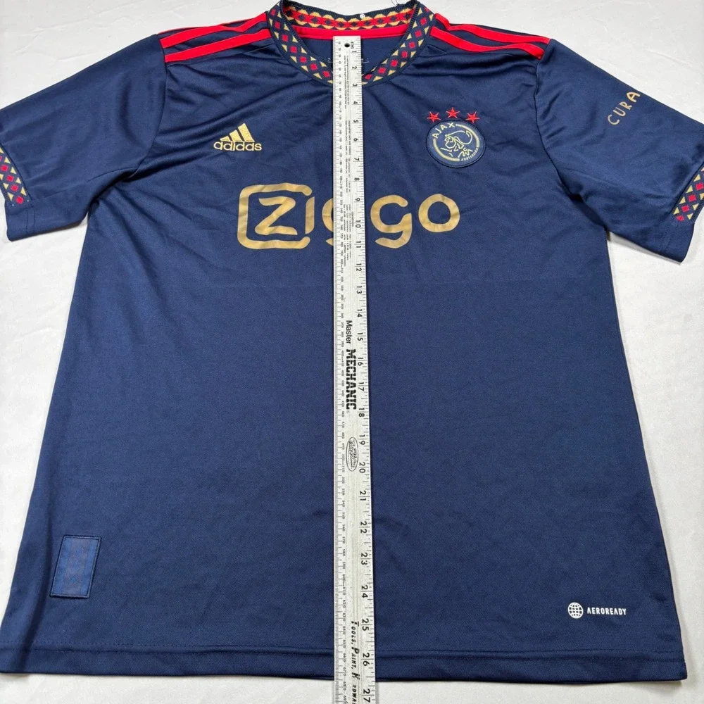 Adidas Ajax Amsterdam Men Large Navy‎ Blue Soccer Jersey Buena Vista 7 Ziggo